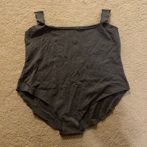 Skims raw edge intimates bodysuit in gunmetal XL